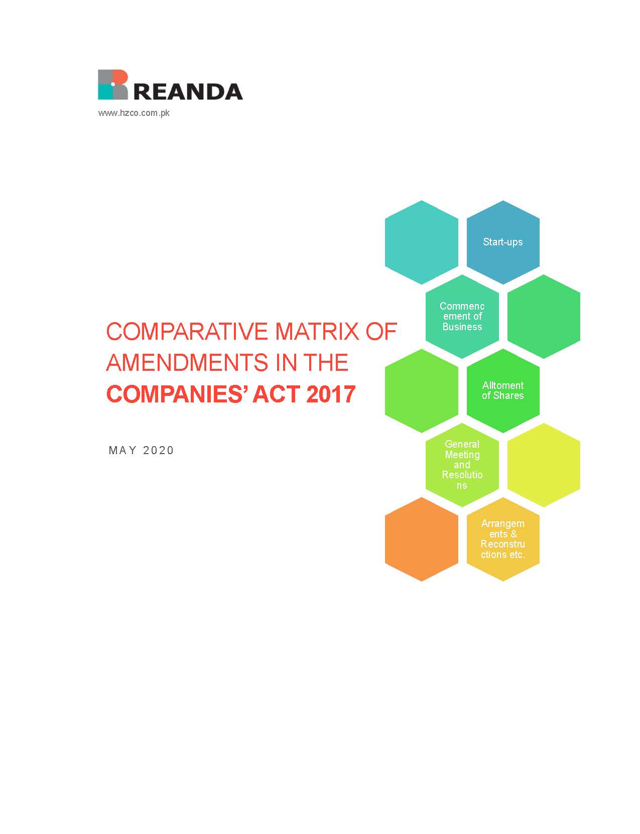 Comparative Matrix of amendments in the companies' Act 2017