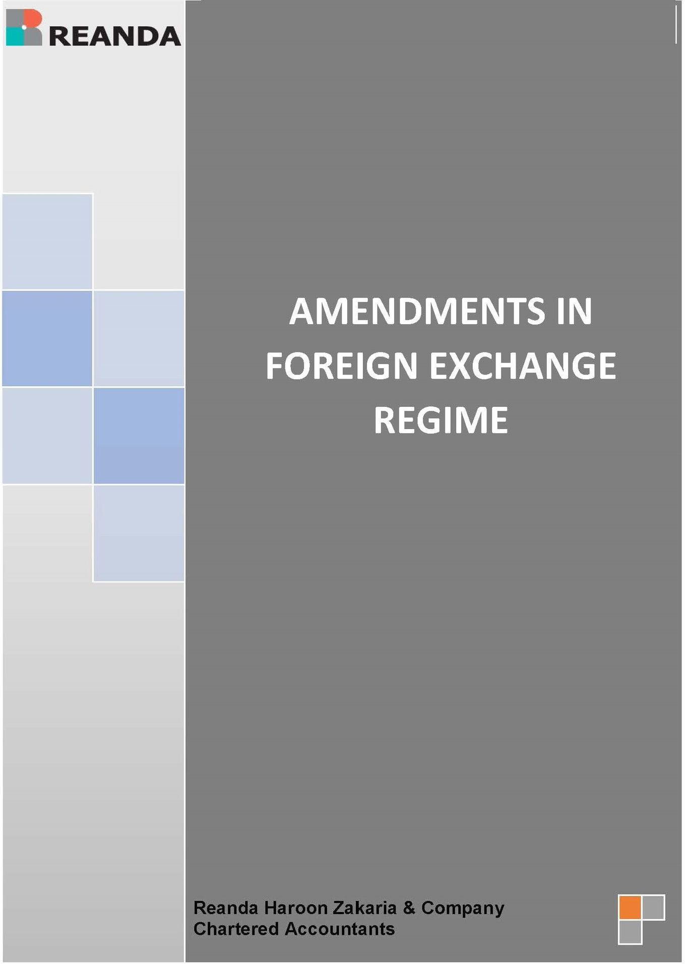 Amendments in foreign exchange regime