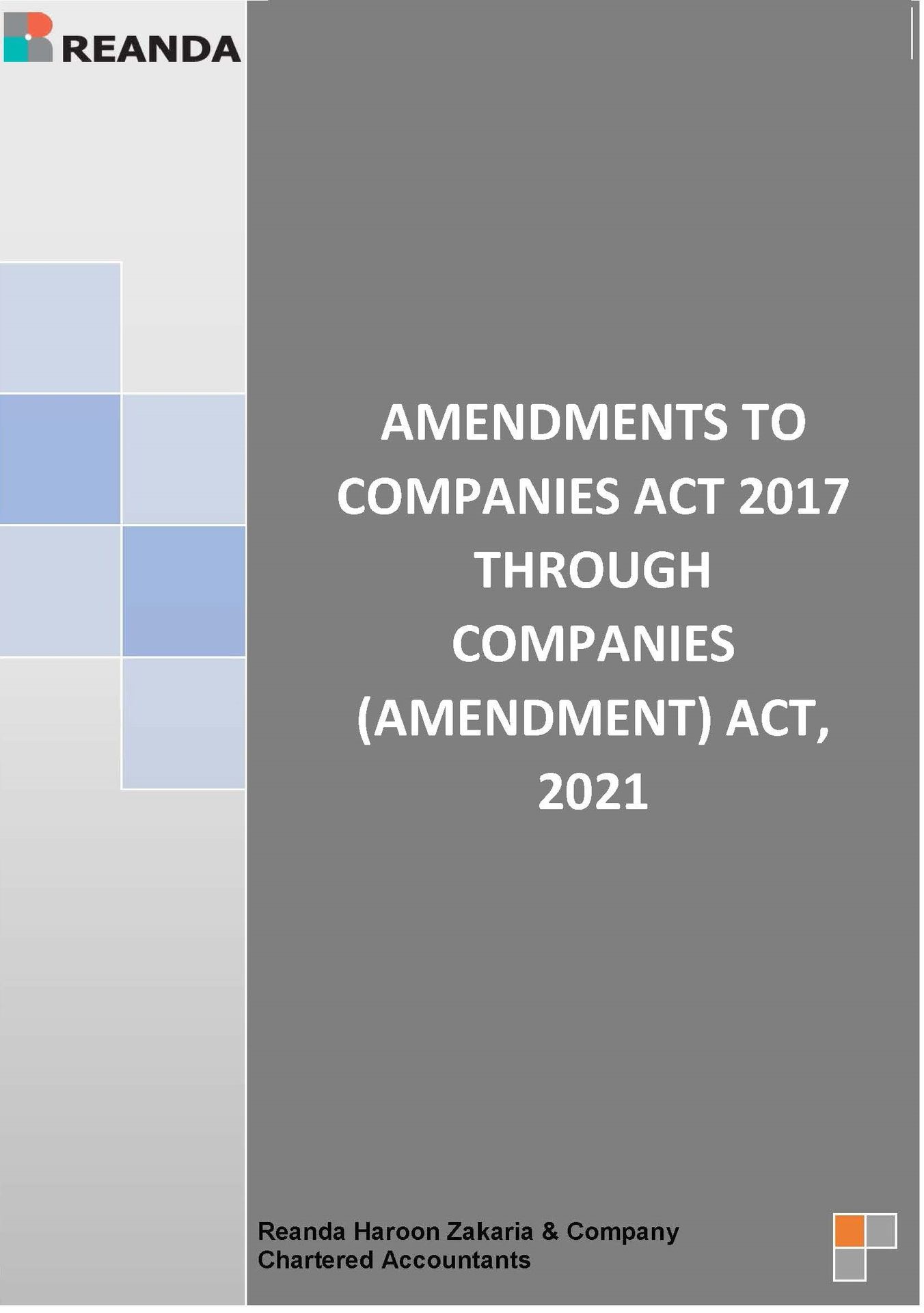 Amendments to Companies Act 2017 Through Companies (Amendment) Act, 2021